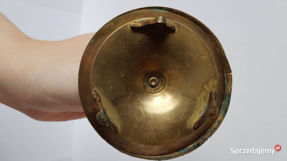 Stara mosiężna popielniczka popielnica świecznik śląskie Dąbrowa Górnicza