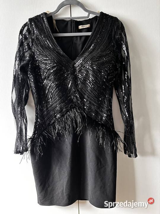 Elegancka czarna sukienka XL sukienka wieczorowa Rozmiar 42(XL) Wyszków