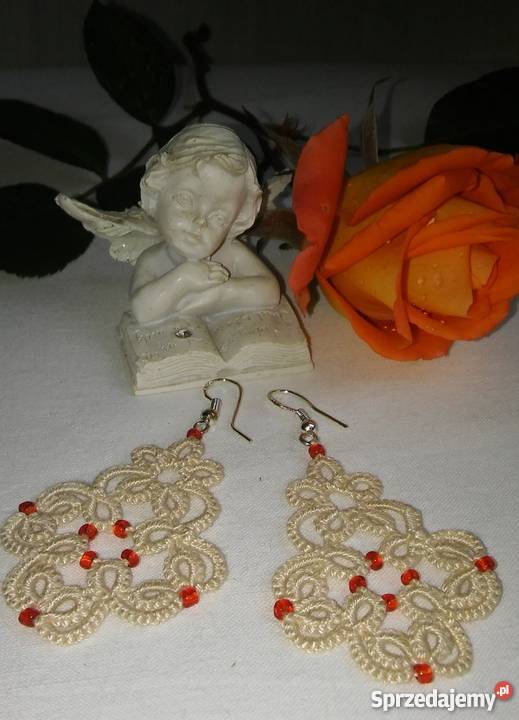 Kolczyki Frywolitkowe małopolskie Wiśniowa