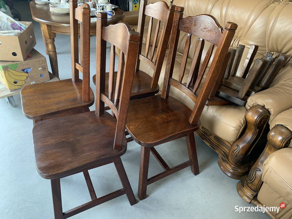 Ładne dębowe krzesła meble holenderskie Sławoszewek