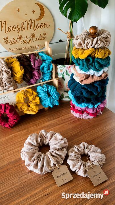 Ręcznie szyte gumki Scrunchies Oversize Uniseks Dodatki Alwernia sprzedam