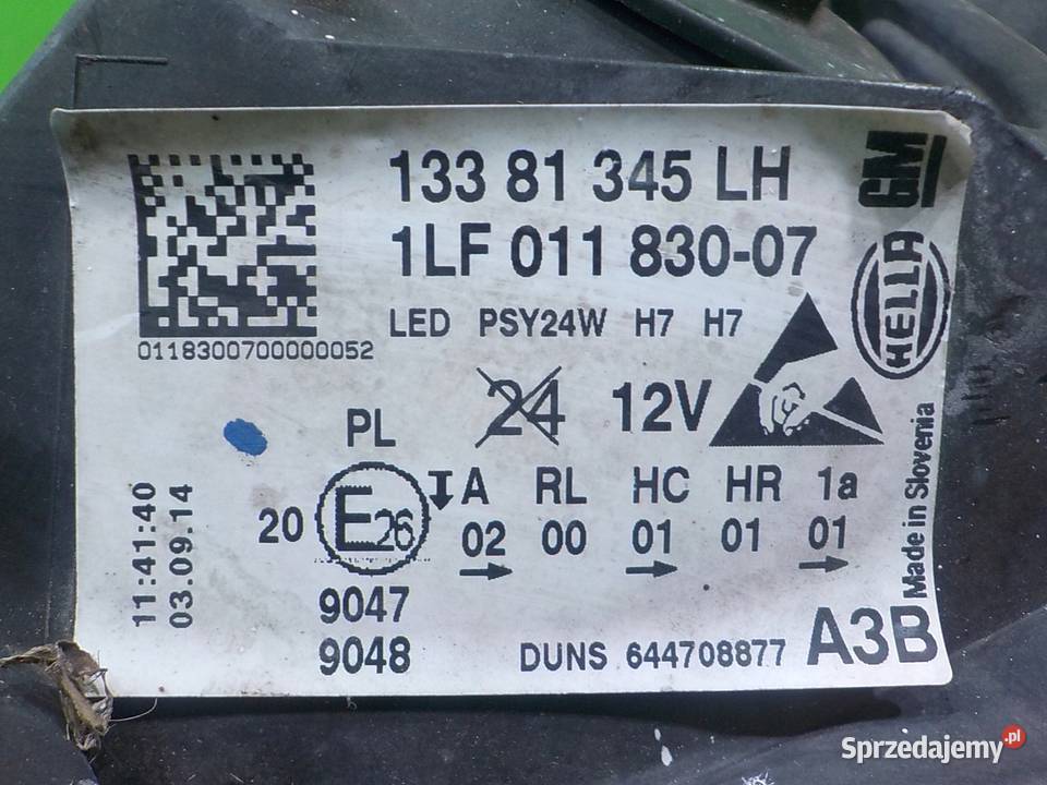 OPEL CORSA E 14 B 15r 1419 lampa lewa przod Suków