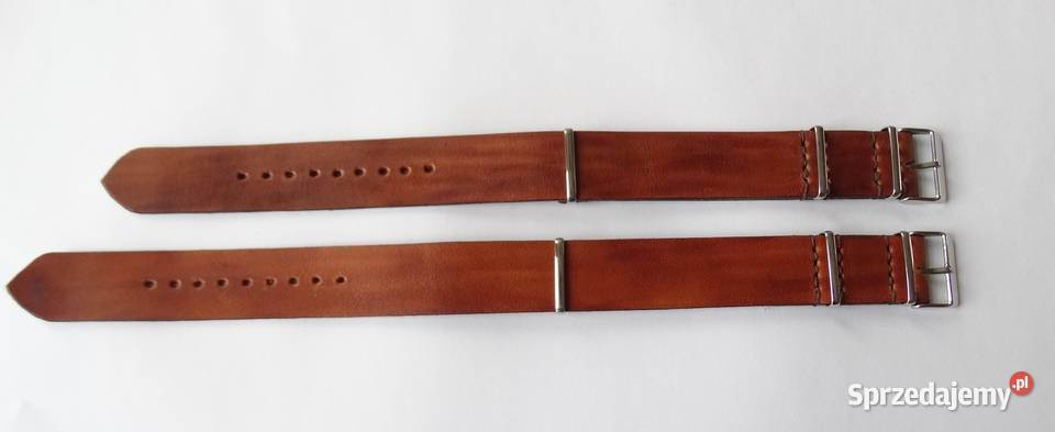 Pasek skórzany NATO do zegarka 20mm vintage hand