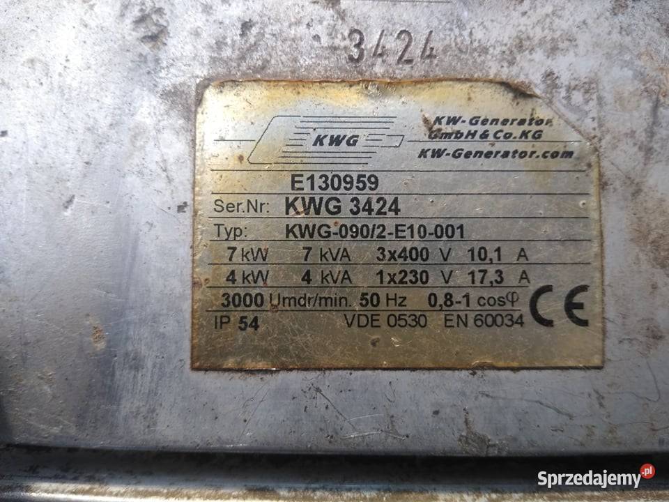 Prądnica 7 kw 400230 v Grodzisk Wielkopolski sprzedam