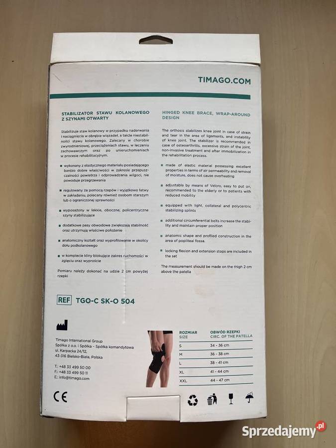 orteza kolano rozmiar L stabilizator stawu Sierosław