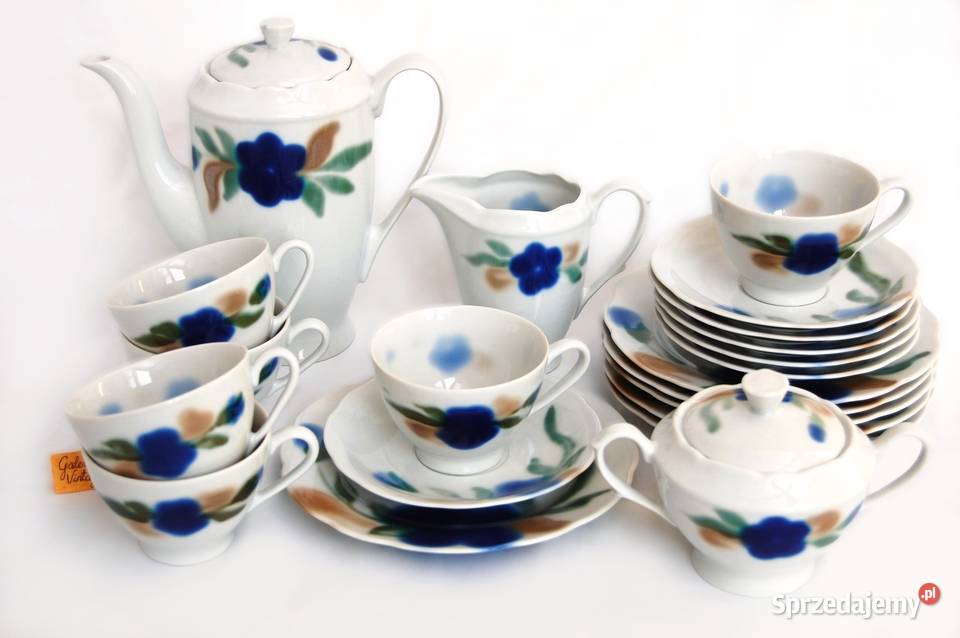 Porcelana Ćmielów Feston serwis do kawy ręcznie lubelskie Lublin