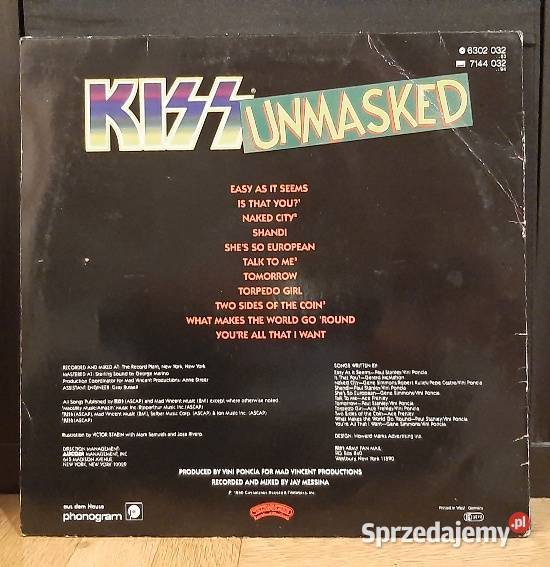 KISS Unmasked winyl mazowieckie Warszawa