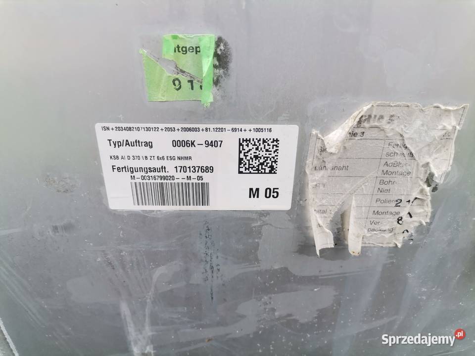 MAN TGX TGS TG3 ZBIORNIK PALIWA BAK 370L Zbiorniki Bieleń sprzedam