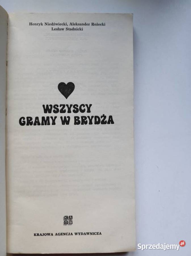 Wszyscy gramy w brydża Niedźwiecki Różecki Kielce