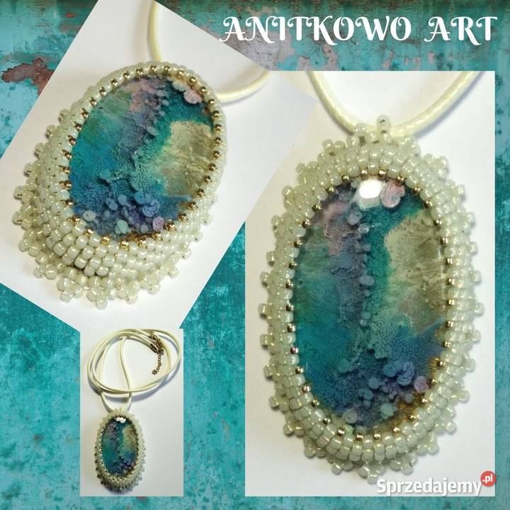 WISIOREK ECRU Z ŻYWICĄ Naszyjniki Warszawa