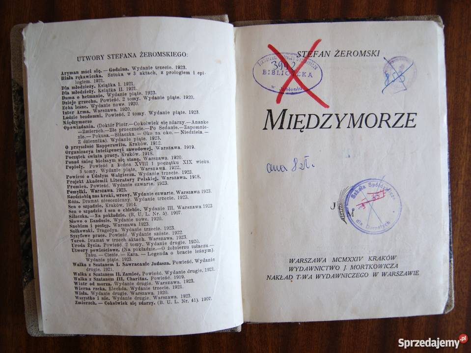 Stefan Żeromski Międzymorze 1924 Rok wydania 1924 Proza i poezja