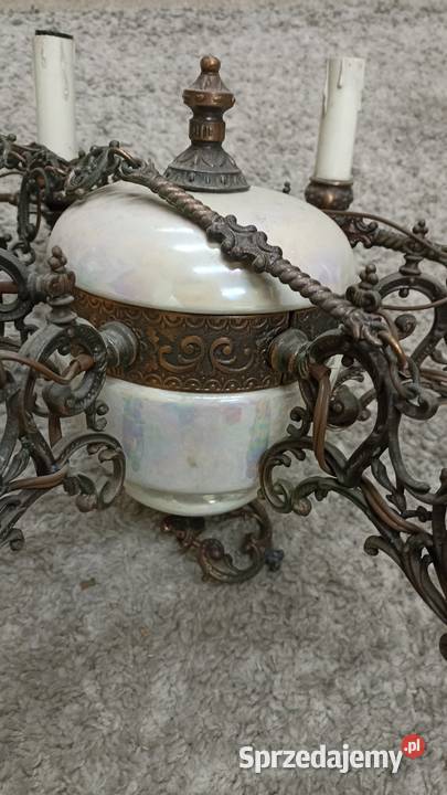 Zabytkowy metalowy mosiężny żyrandol retro Radzyń Podlaski sprzedam
