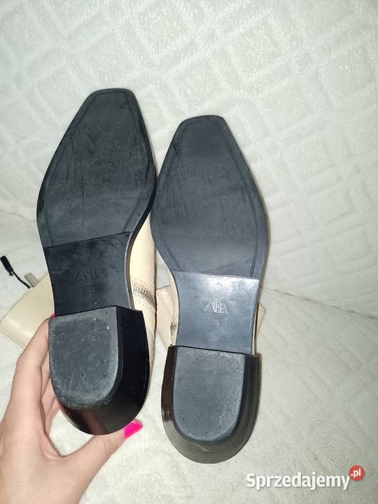 38 ZARA Real Leather skórzane Botki z Madrytu Kraków