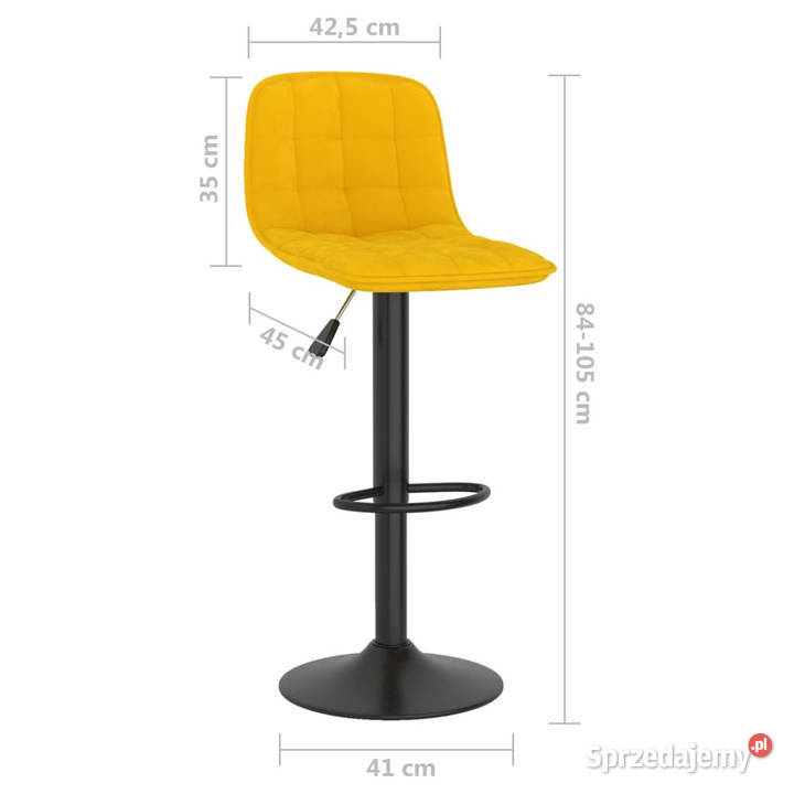 Hokery 2 żółte tapicerowane aksamitem WM333998 mazowieckie
