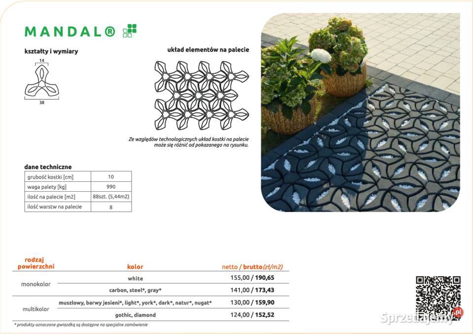 Dekoracyjna kostka brukowa Mandal nowoczesność z Czeladź sprzedam