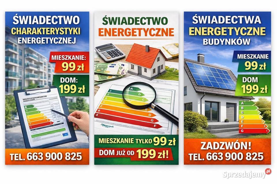Świadectwo charakterystyki energetycznej budynku Usługi