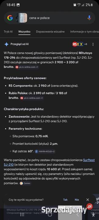 Głowica pomiarowa Mitutoyo Surftest model 17829 Elbląg sprzedam