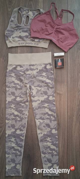 NOWY komplet bezszwowy Carpatree L legginsy 2x szary/srebrny Moda i Styl Łódź