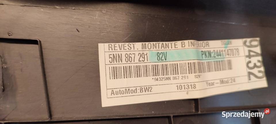 VW TIGUAN II ALLSPACE OSŁONA SŁUPKA LEWA sprzedam