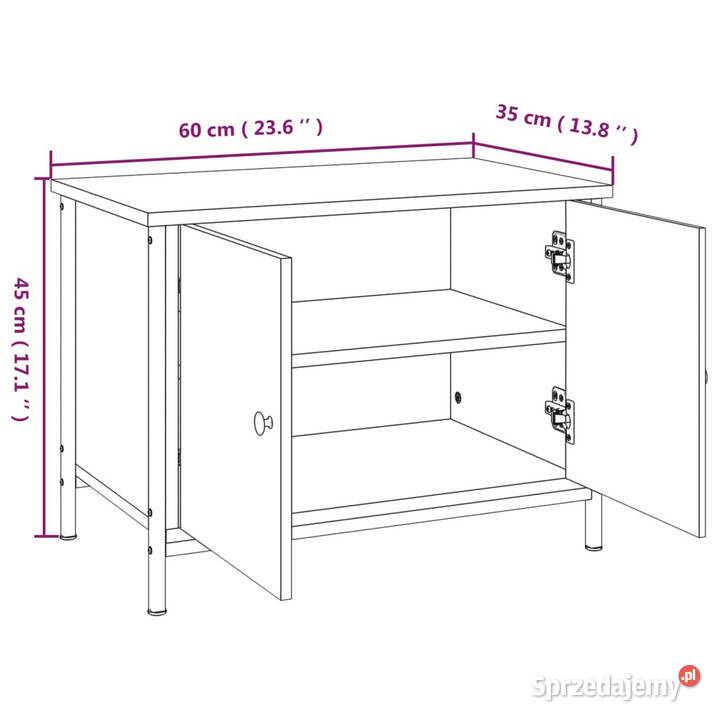 Szafka TV z drzwiczkami brązowy dąb 60x35x45 Warszawa