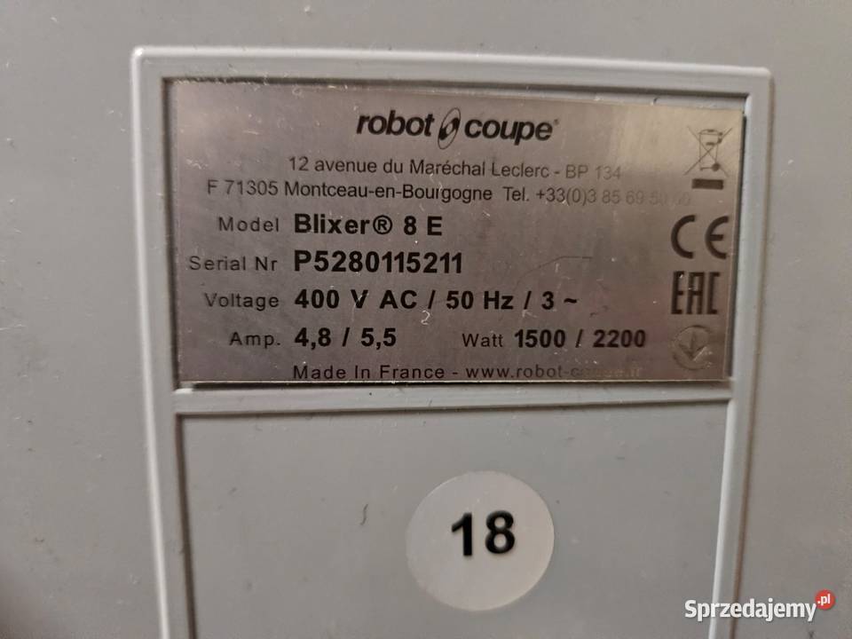 Robot Coupe Blixer 8 400 V 8 litrów TOP MODEL