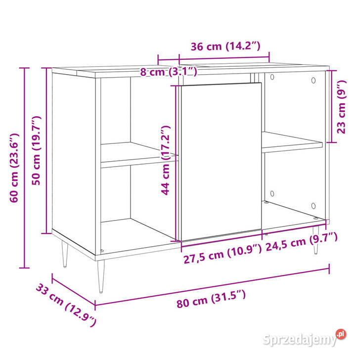 Szafka łazienkowa dąb sonoma 80x33x60 WM849679 Warszawa sprzedam