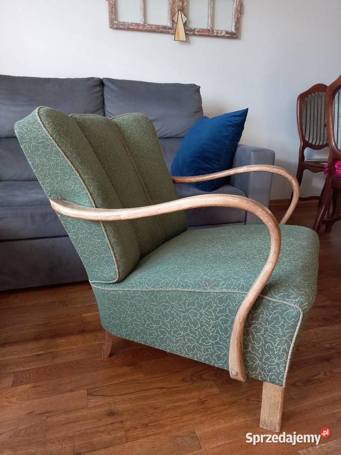 Stary przedwojenny fotel Art Deco vintage Rawicz