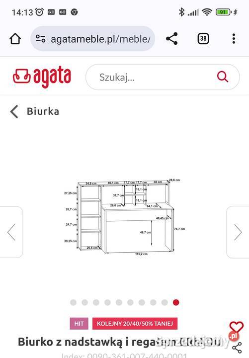 Biurko Agata Meble małopolskie Kraków