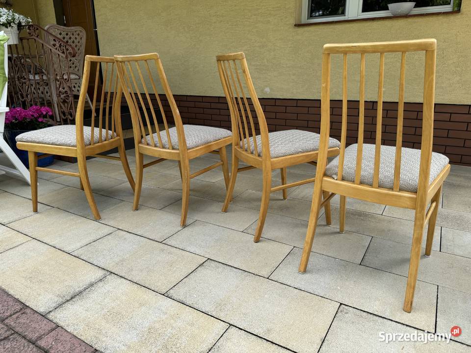 Krzesła patyczaki art deco vintage PRL na Sulbiny