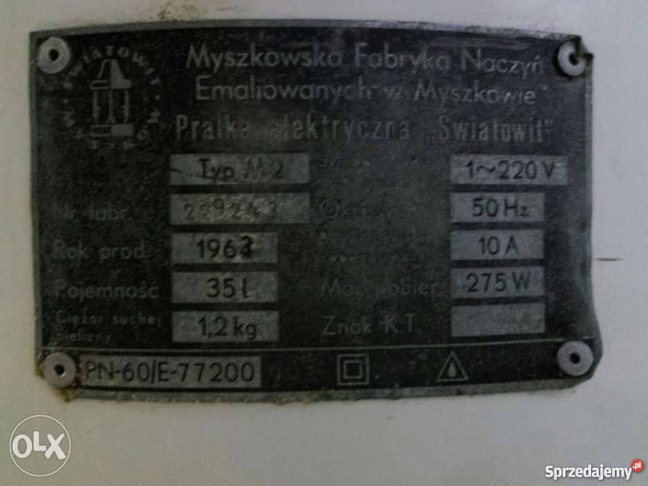 Pralka Światowit Myszków 1963r Kleszczewo
