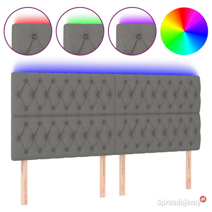 Zagłówek do łóżka z LED ciemnoszary 200x7x118128 Warszawa sprzedam