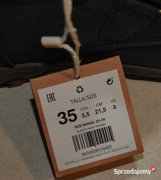 Buty chłopca jesiennozimowe kostkę 35 niebieskie 22.5cm Trzewiki i półbuty