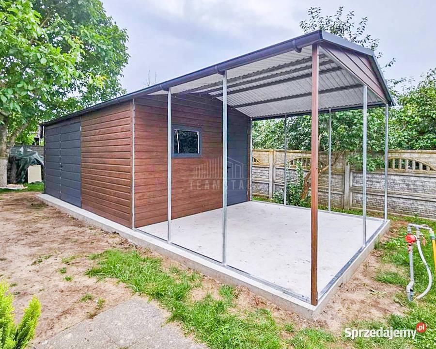 Garaż Blaszany 6x4 wiata 3x4 Brama dwuskrzydłowa Koszalin