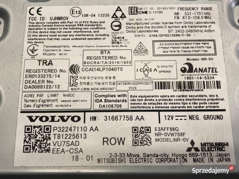 RADIO VOLVO V90 II P32247110AA ODTWARZACZ