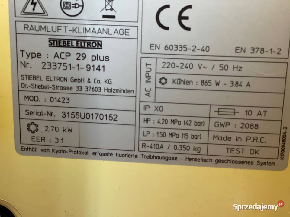 Klimatyzator Mobilny Stiebel Eltron kompaktowy Rydułtowy