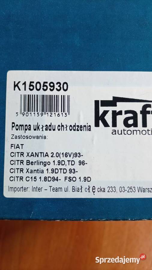 Citroen Polonez 19D pompa wody pompy wody Osiek