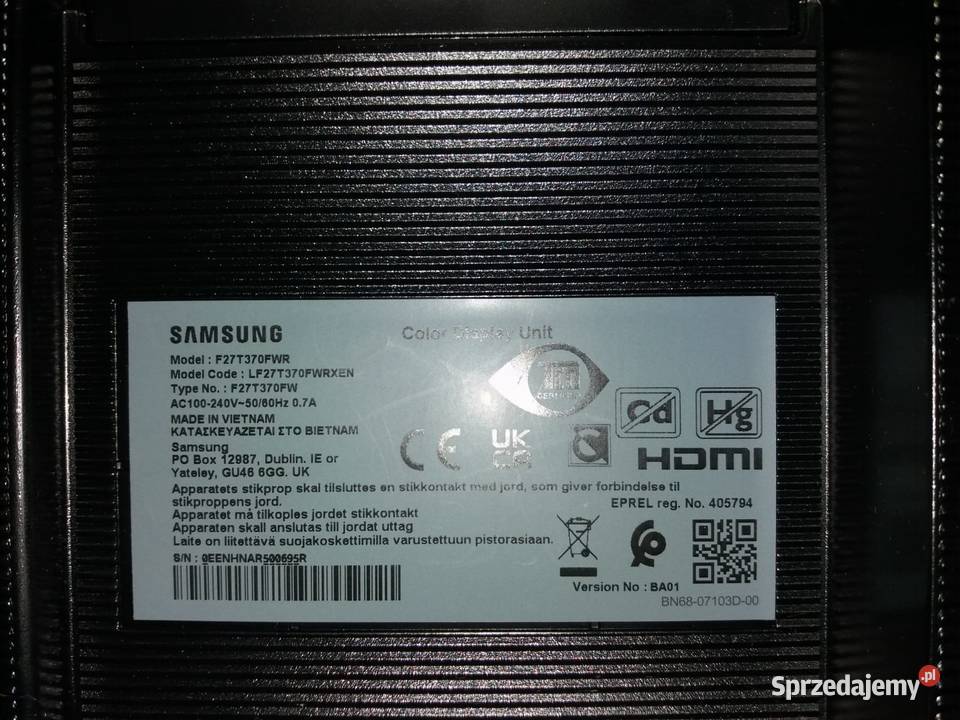 Sprzedam monitor Samsung 24 śląskie Cieszyn