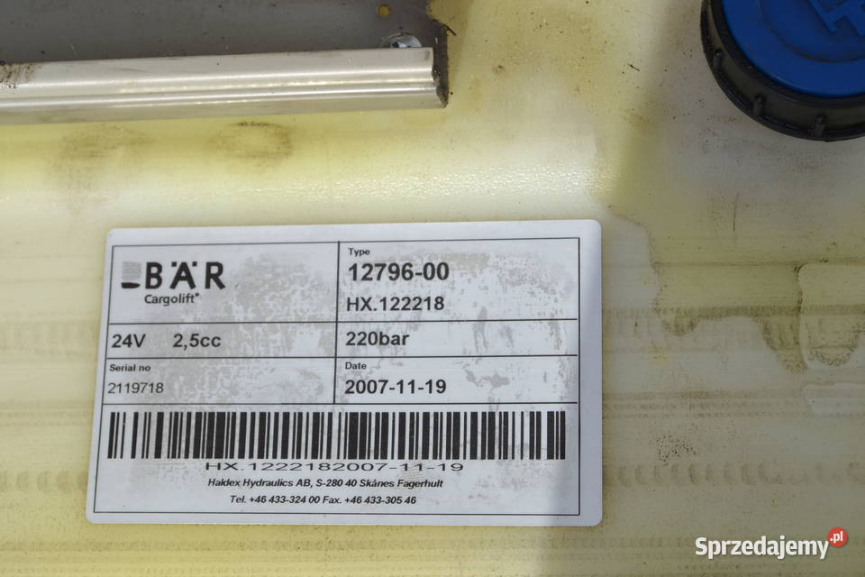 POMPA HYDRAULICZNA WINDY BAR CARGOLIFT 24V