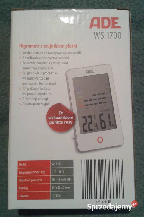 ADE Cyfrowy wskaźnik temperatury i punktu rosy Wołczyn