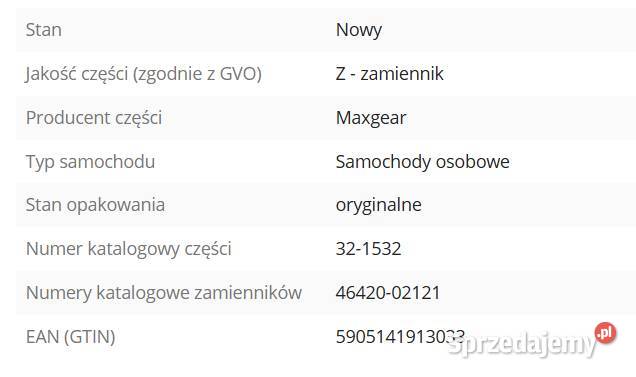 LINKA HAMULCA RĘCZNEGO LEWA 321531 Toyota Auris Ruda Śląska sprzedam