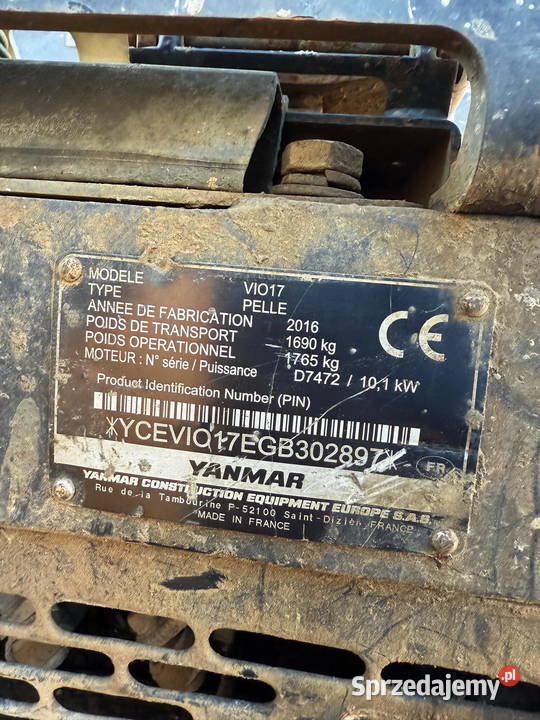 minikoparka YANMAR VIO17 4150mtg poszerzane