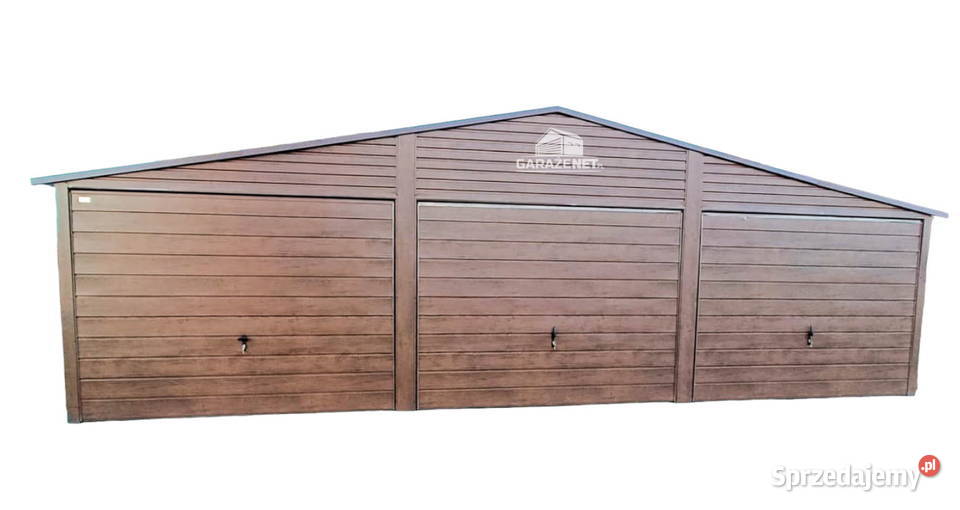 GARAŻ BLASZANY 9m x 6m DWUSPAD 3x BRAMA UCHYLNA Łapanów
