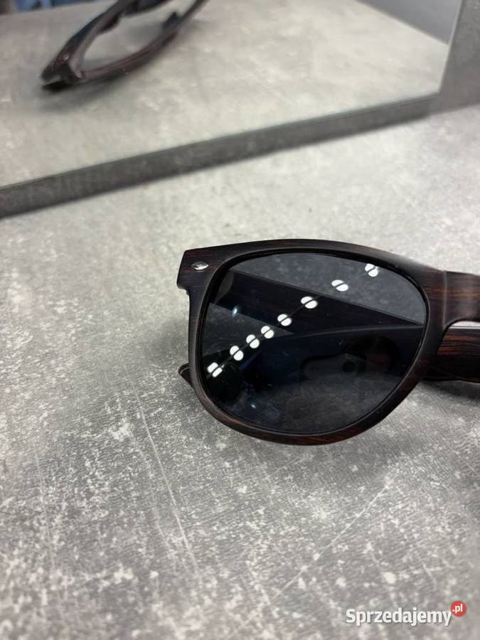 Okulary Wayfarer brązowe z czarnymi szkłami Okulary podkarpackie Jasło