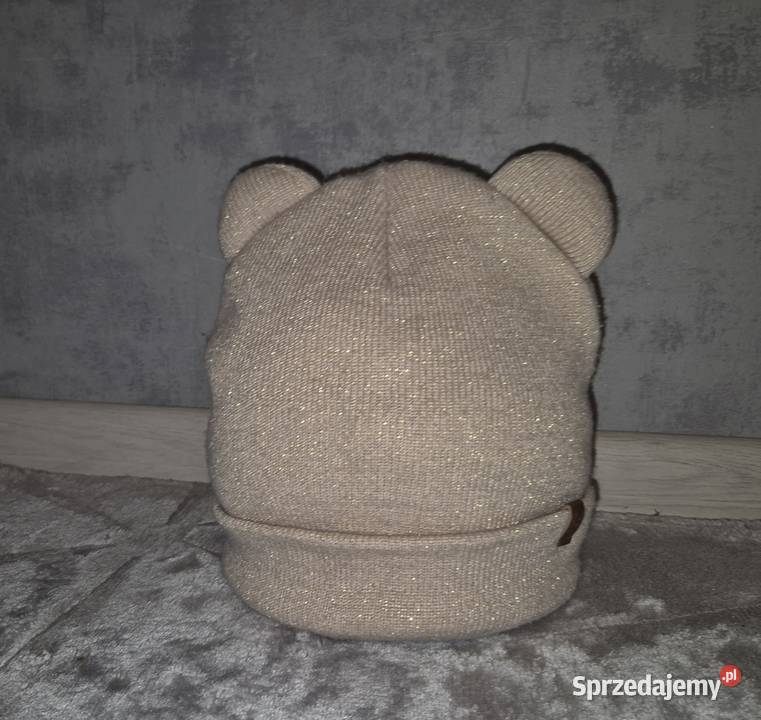 Czapka damska dzianinowa zimowa z uszami misia Łódź