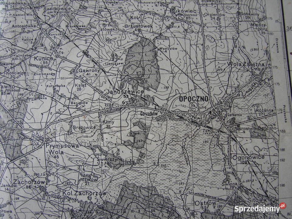 Opoczno Sulejów mapa służbowa Wojskowy Instytut Warszawa