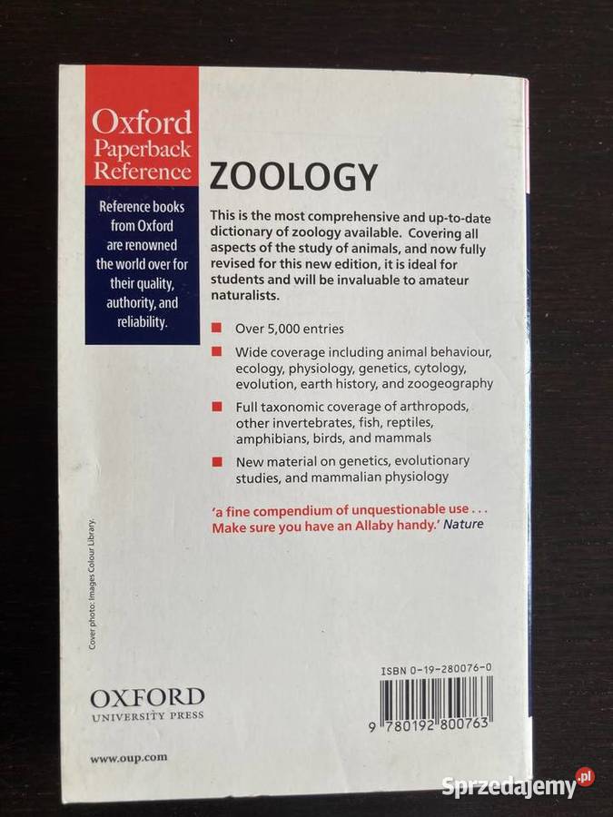 Michael Allaby Oxford Dictionary of Zoology Elbląg sprzedam