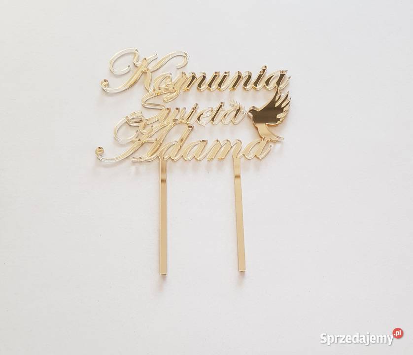 Topper komunia złoty imię dziecka Częstochowa
