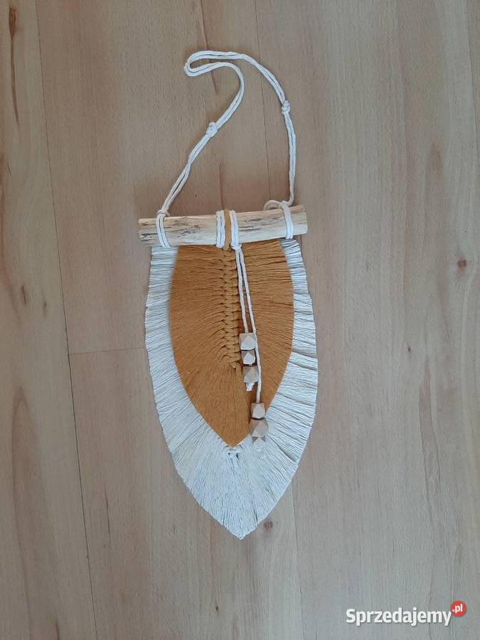 Makrama ozdobne liście pióra boho rękodzieło Wyposażenie wnętrz Bydgoszcz