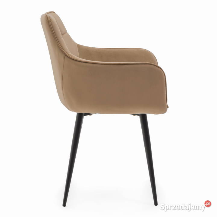 Ciemnobeżowe Krzesło Tapicerowane Quattro wielkopolskie Tarchały Małe