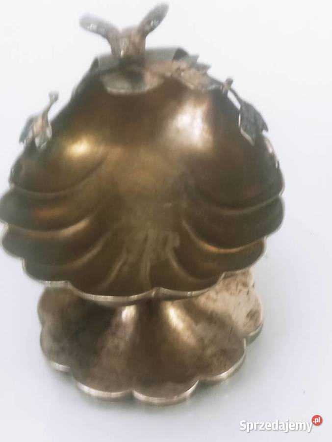 Solniczka Srebro pr 925 Ptaszek na Muszli Antyki Antyki, Sztuka, Kolekcje Nowa Sól sprzedam